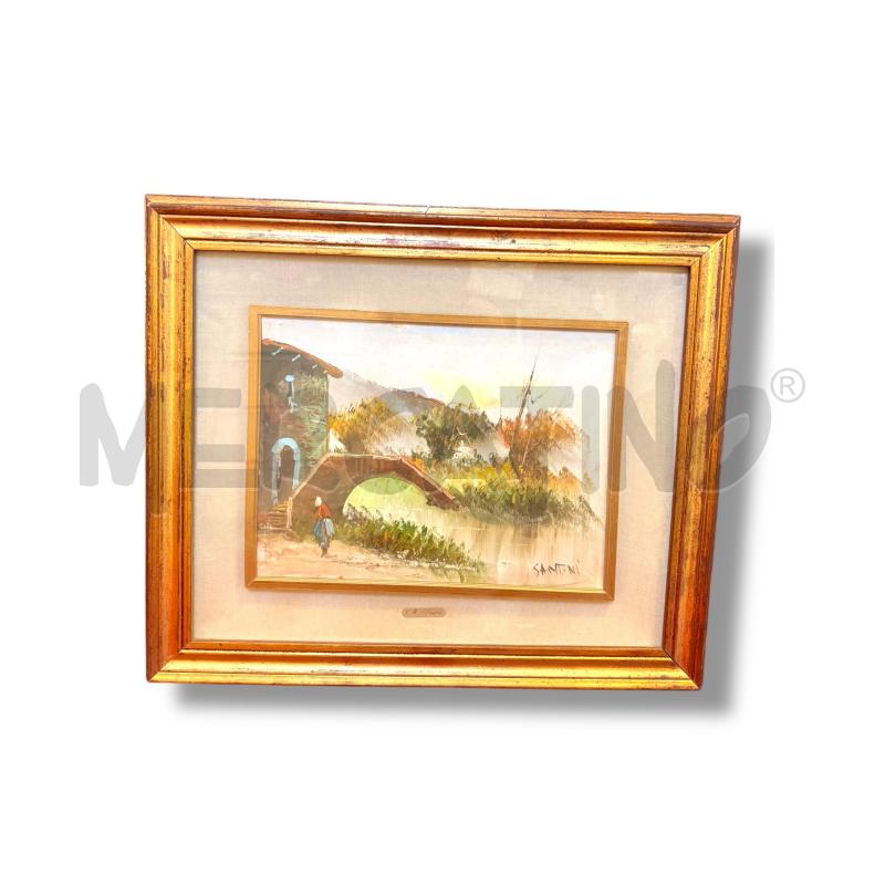 QUADRO SANTINI OLIO SU TELA FIUME PONTE | Mercatino dell'Usato Osasco 1