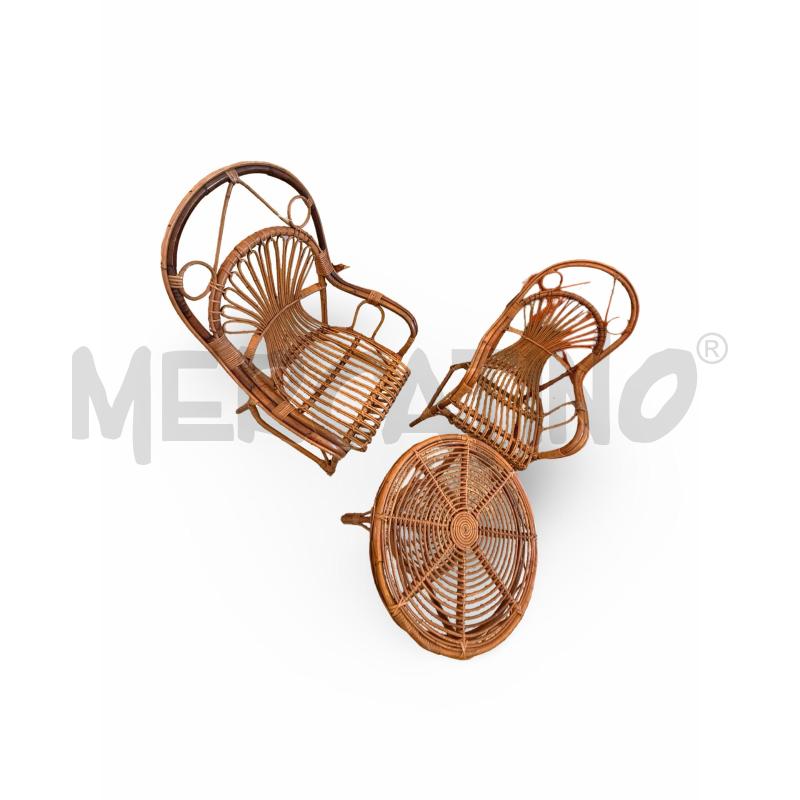 SALOTTO VIMINI BAMBU 3PZ. 2POLTRONE+TAVOLINO | Mercatino dell'Usato Osasco 2