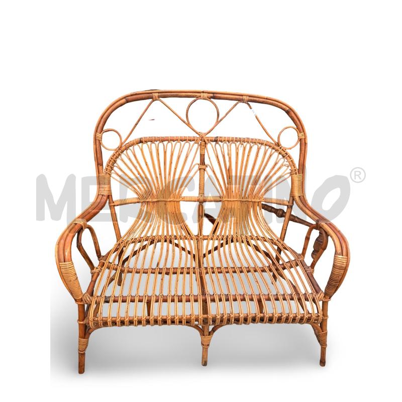 SALOTTO VIMINI BAMBU 4 PZ. 2 POLTRONE+DIVANO+CARRELLO | Mercatino dell'Usato Osasco 2