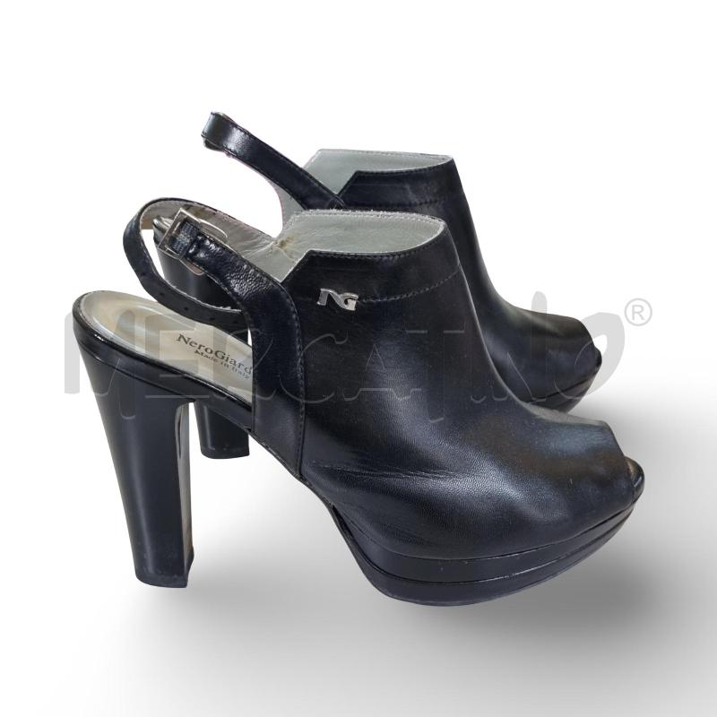 SANDALO CON TACCO DONNA NERO GIARDINI NERO N.35 | Mercatino dell'Usato Osasco 1