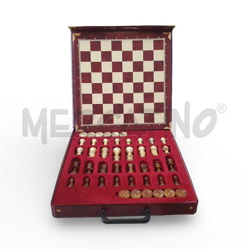 SCACCHIERA GIOCO MULTIFUNZIONE VALIGETTA SIMILPELLE COMPLETA | Mercatino dell'Usato Osasco 1