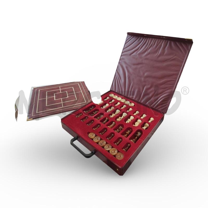 SCACCHIERA GIOCO MULTIFUNZIONE VALIGETTA SIMILPELLE COMPLETA | Mercatino dell'Usato Osasco 2