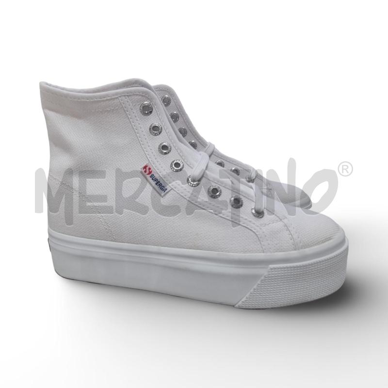 SCARPE DONNA TELA BIANCHE SUPERGA CON PLATEAU  | Mercatino dell'Usato Osasco 1