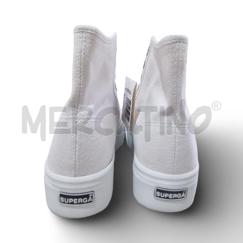 SCARPE DONNA TELA BIANCHE SUPERGA CON PLATEAU  | Mercatino dell'Usato Osasco 3