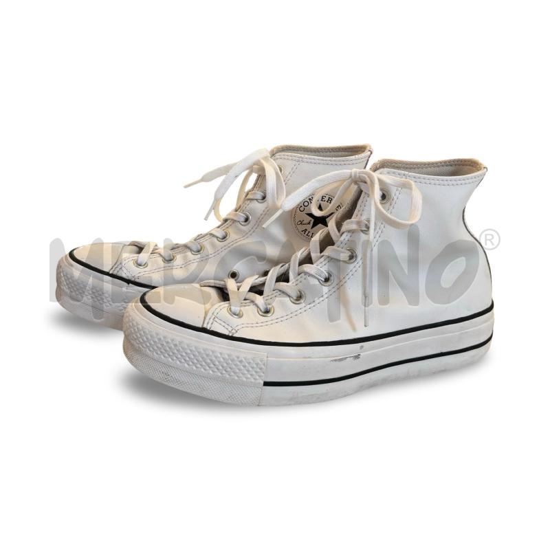 SCARPE DONNA  ALL STAR BIANCA PELLE ALTA | Mercatino dell'Usato Osasco 2
