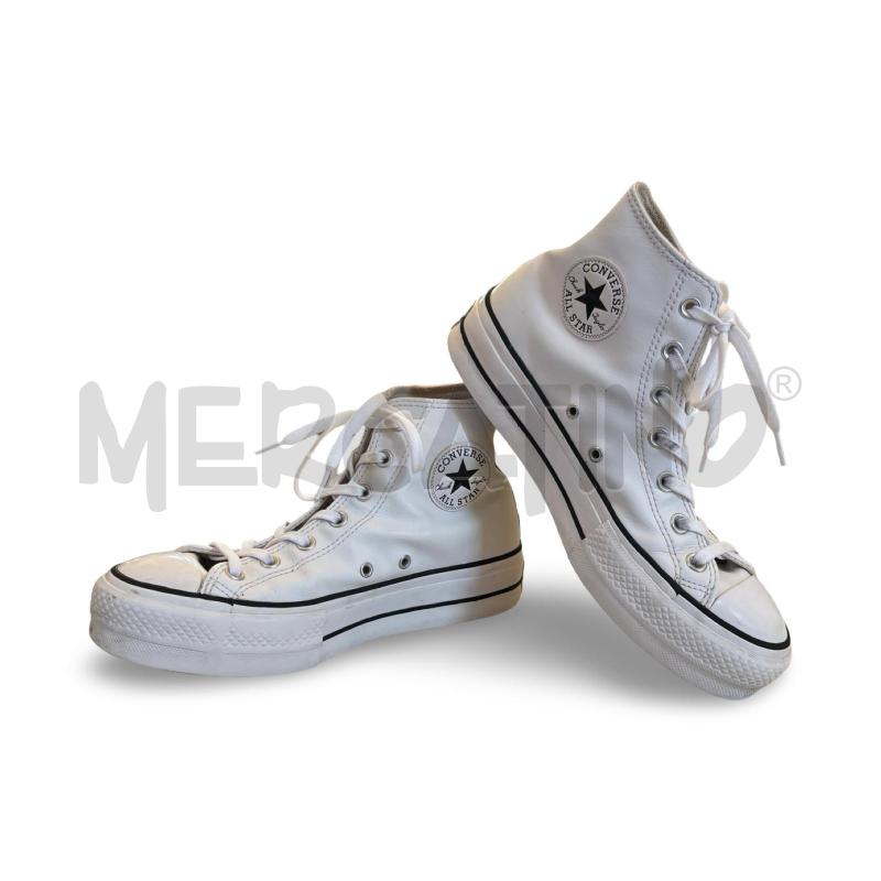 SCARPE DONNA  ALL STAR BIANCA PELLE ALTA | Mercatino dell'Usato Osasco 3