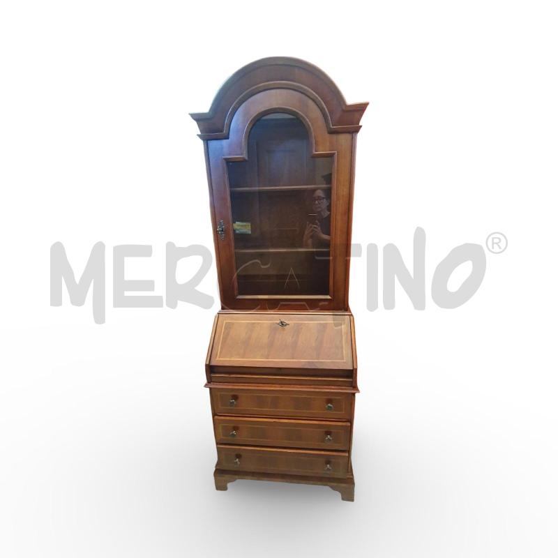 SCRITTOIO IN LEGNO CON ALZATINA VETRATA 70X37X185H CM | Mercatino dell'Usato Osasco 1