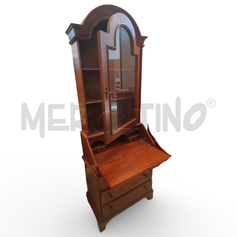 SCRITTOIO IN LEGNO CON ALZATINA VETRATA 70X37X185H CM | Mercatino dell'Usato Osasco 2