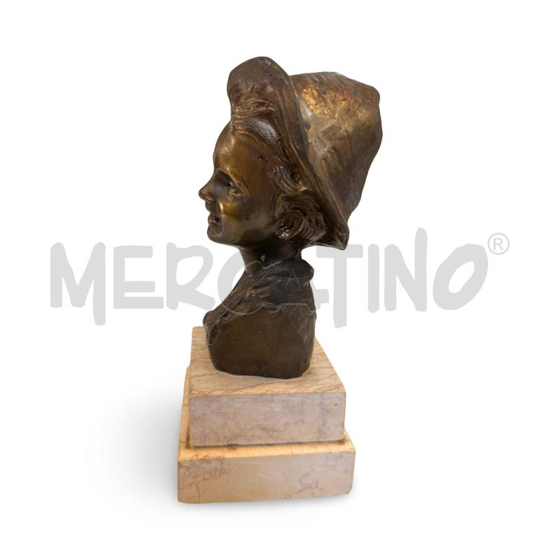 SCULTURA BORNZO A CERA OERSA DE MARTINO SCUGNIZZO FINE 800 ALTEZZA 21 CM  | Mercatino dell'Usato Osasco 2