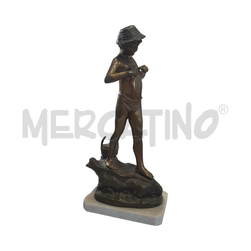 SCULTURA BRONZO BASE MARMO PRIMI 900 | Mercatino dell'Usato Osasco 1