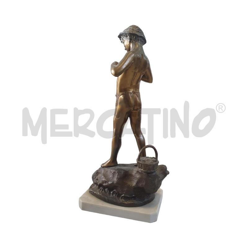 SCULTURA BRONZO BASE MARMO PRIMI 900 | Mercatino dell'Usato Osasco 2