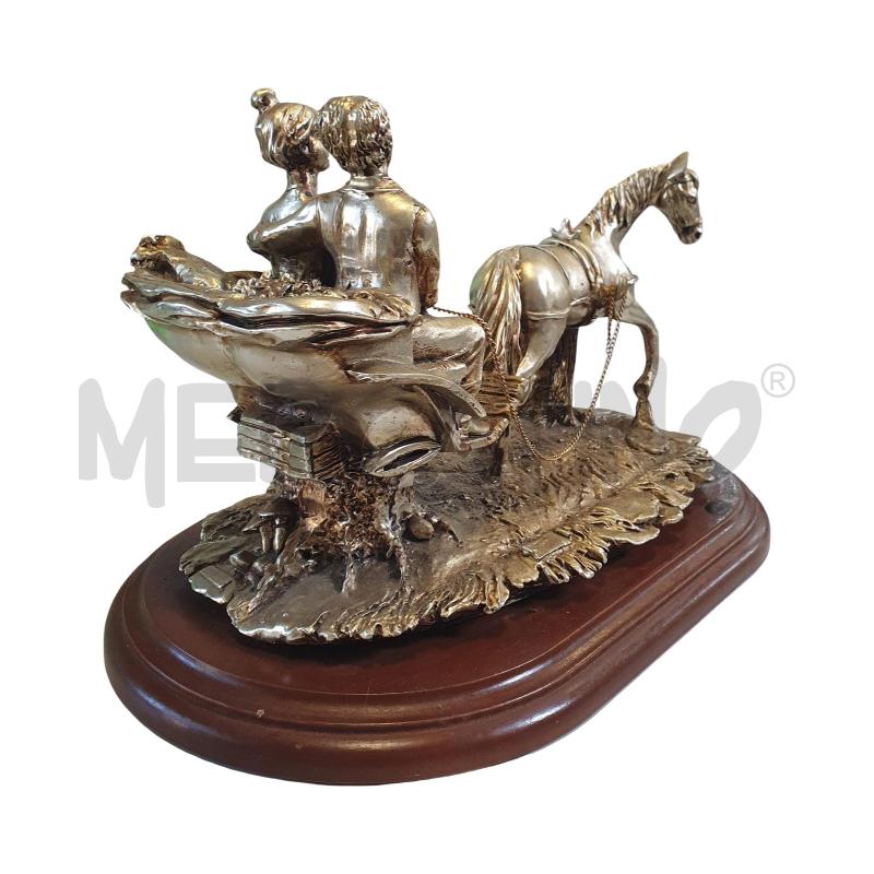 SCULTURA CARROZZA RESINA ARGENTATA | Mercatino dell'Usato Osasco 3