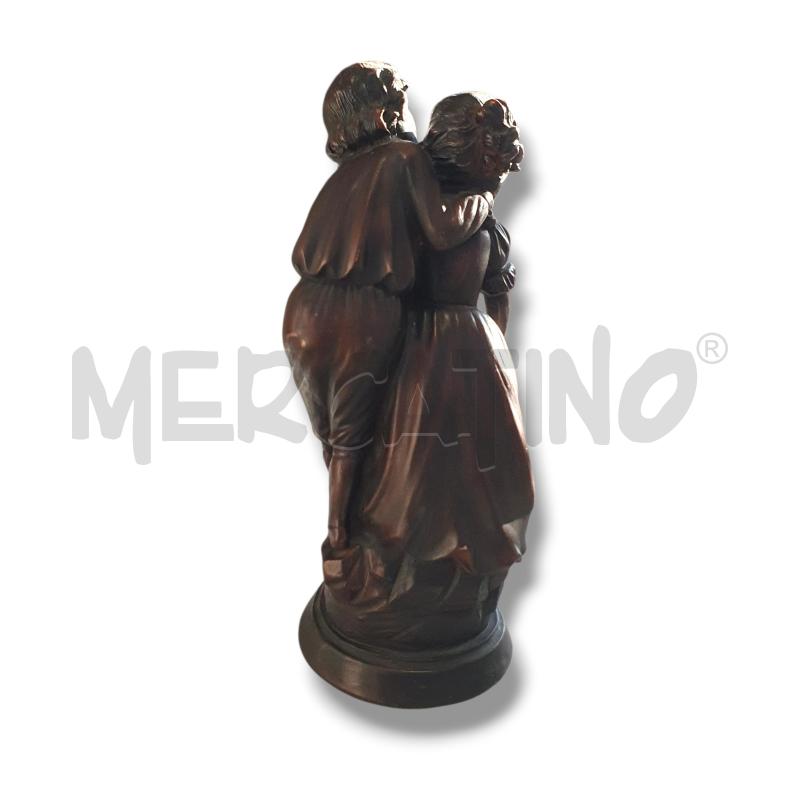 SCULTURA CONTADINI SCENA GALANTE MARRONE 37X15 CM | Mercatino dell'Usato Osasco 4
