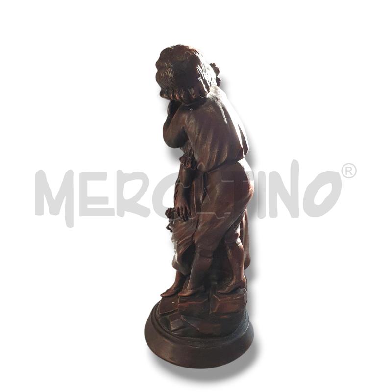 SCULTURA CONTADINI SCENA GALANTE MARRONE 37X15 CM | Mercatino dell'Usato Osasco 5