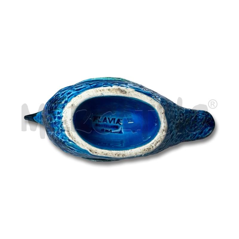 SCULTURA VINTAGE PASSERO IN CERAMICA RIMINI BLU ALDO LONDI PER BITSSI ANNI 60 20 CM  | Mercatino dell'Usato Osasco 5