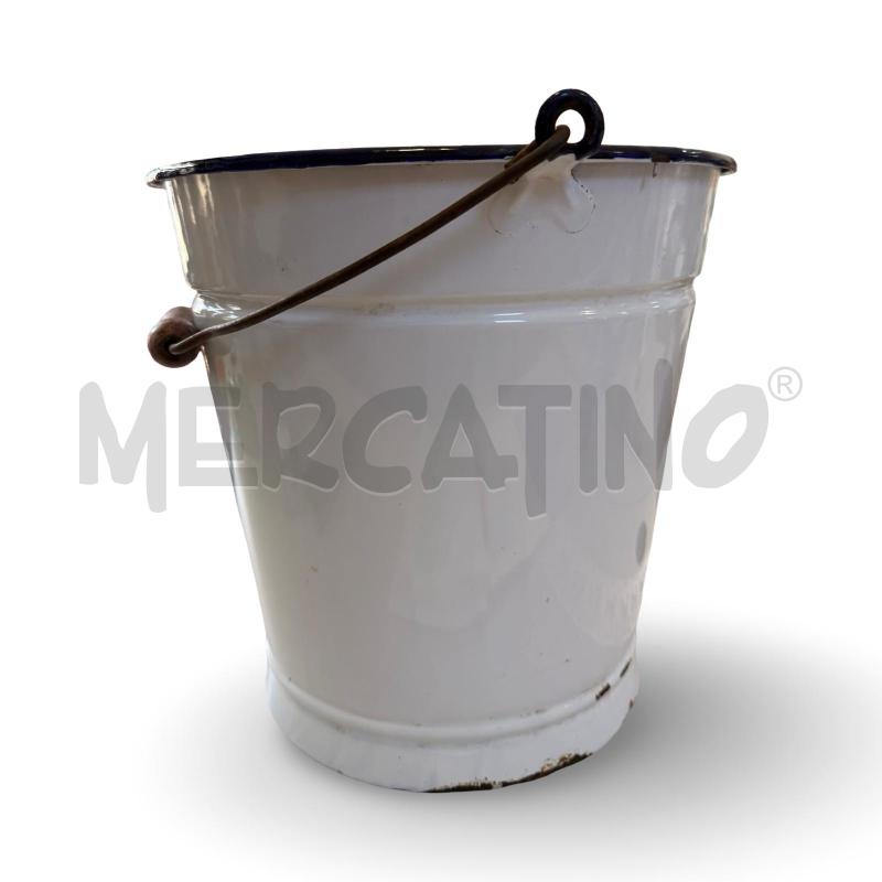 SECCHIO IN LATTA SMALTATA BIANCA | Mercatino dell'Usato Osasco 1