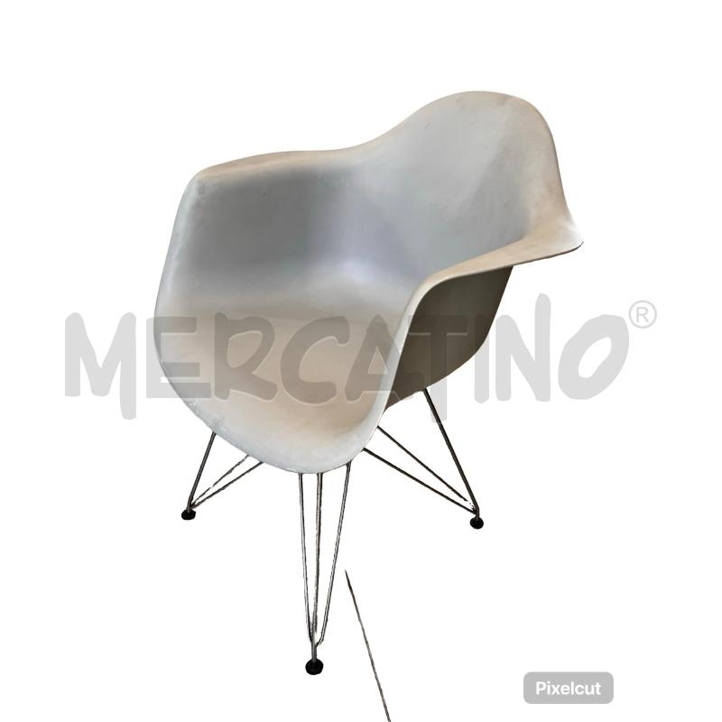 SEDIA DESIGN STILE VITRA EAMES PLASTIC GRIGIA | Mercatino dell'Usato Osasco 1