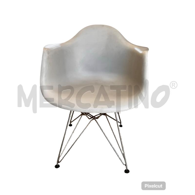SEDIA DESIGN STILE VITRA EAMES PLASTIC GRIGIA | Mercatino dell'Usato Osasco 3