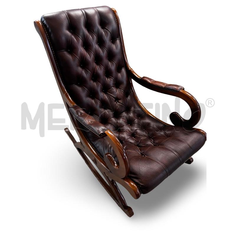 SEDIA DONDOLO CHESTERFIELD IN PELLE FINE ANNI 60 | Mercatino dell'Usato Osasco 1