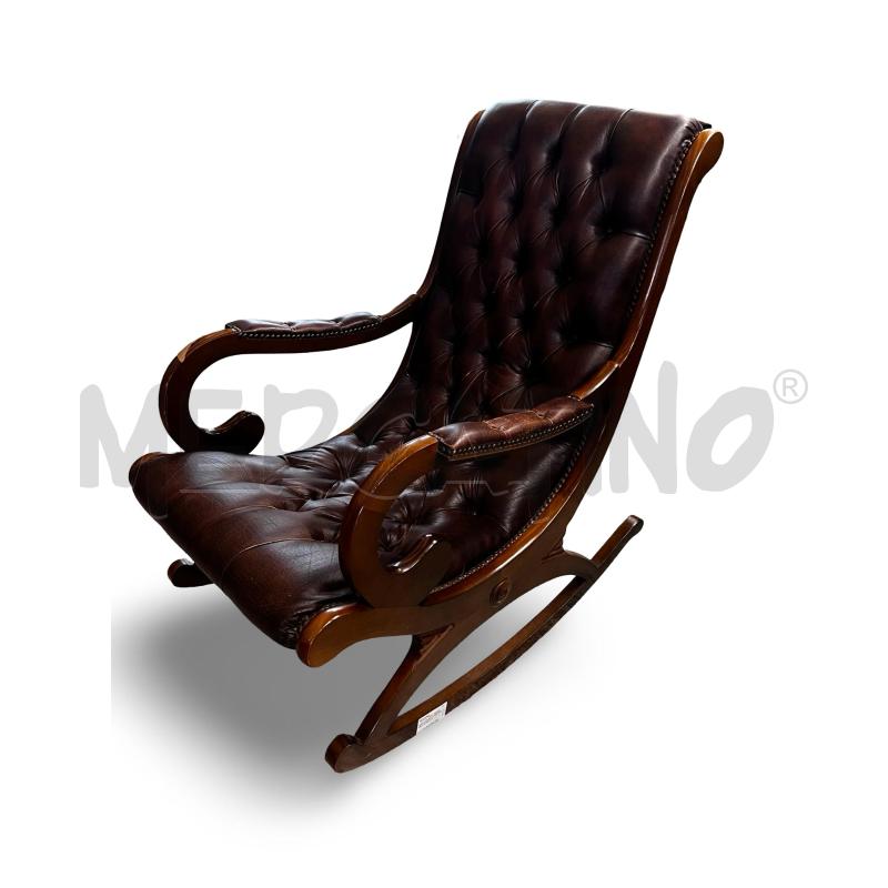 SEDIA DONDOLO CHESTERFIELD IN PELLE FINE ANNI 60 | Mercatino dell'Usato Osasco 3