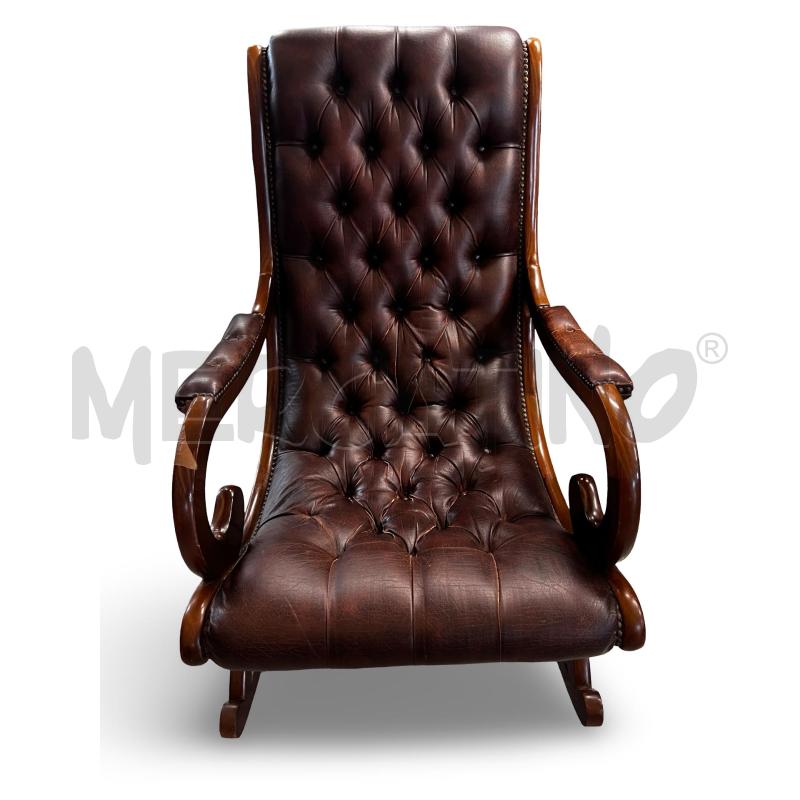 SEDIA DONDOLO CHESTERFIELD IN PELLE FINE ANNI 60 | Mercatino dell'Usato Osasco 4