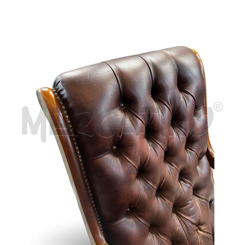 SEDIA DONDOLO CHESTERFIELD IN PELLE FINE ANNI 60 | Mercatino dell'Usato Osasco 5