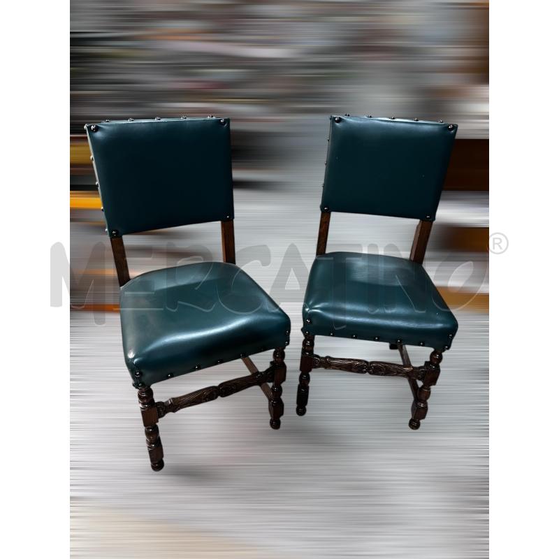 SEDIE IN LEGNO E SIMILPELLE VERDE 2 PZ  | Mercatino dell'Usato Osasco 1
