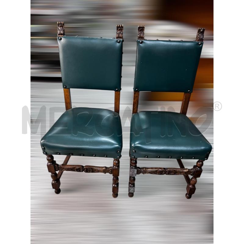 SEDIE IN LEGNO E SIMILPELLE VERDE 2 PZ  | Mercatino dell'Usato Osasco 5
