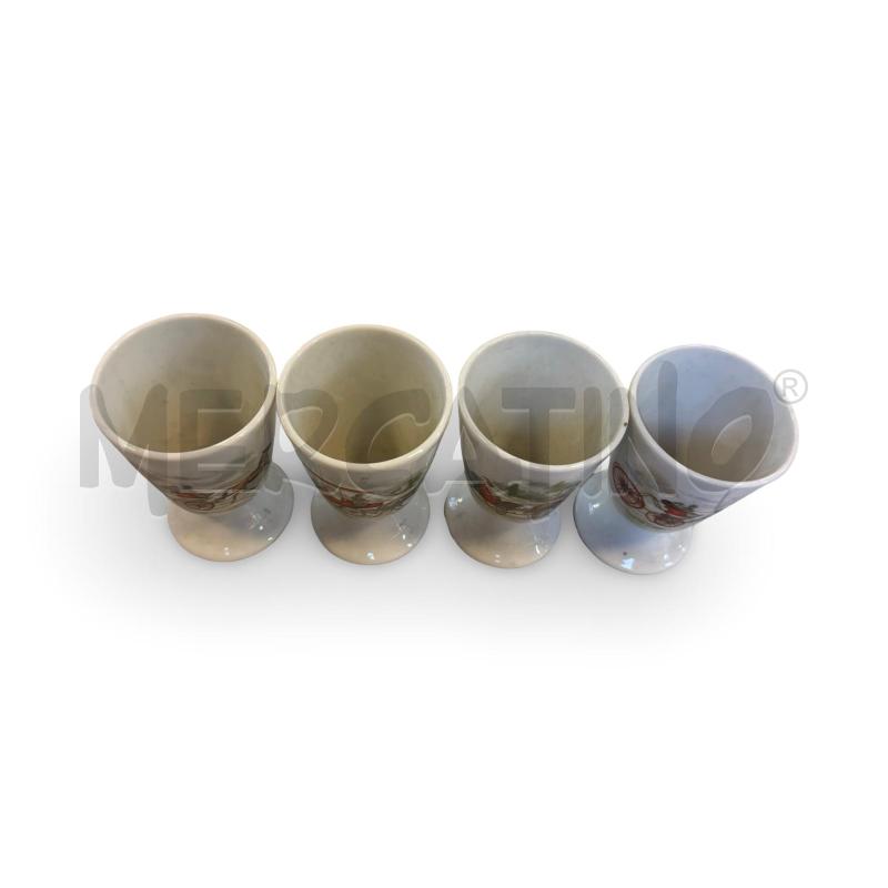 SERVIZI PZ. 4 BICCHIERI IN CERAMICA DI LIMOGES FRANCE CARROZZE DIPINTE ALTEZZA 10 | Mercatino dell'Usato Osasco 2