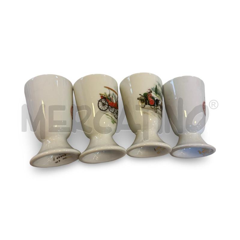 SERVIZI PZ. 4 BICCHIERI IN CERAMICA DI LIMOGES FRANCE CARROZZE DIPINTE ALTEZZA 10 | Mercatino dell'Usato Osasco 3