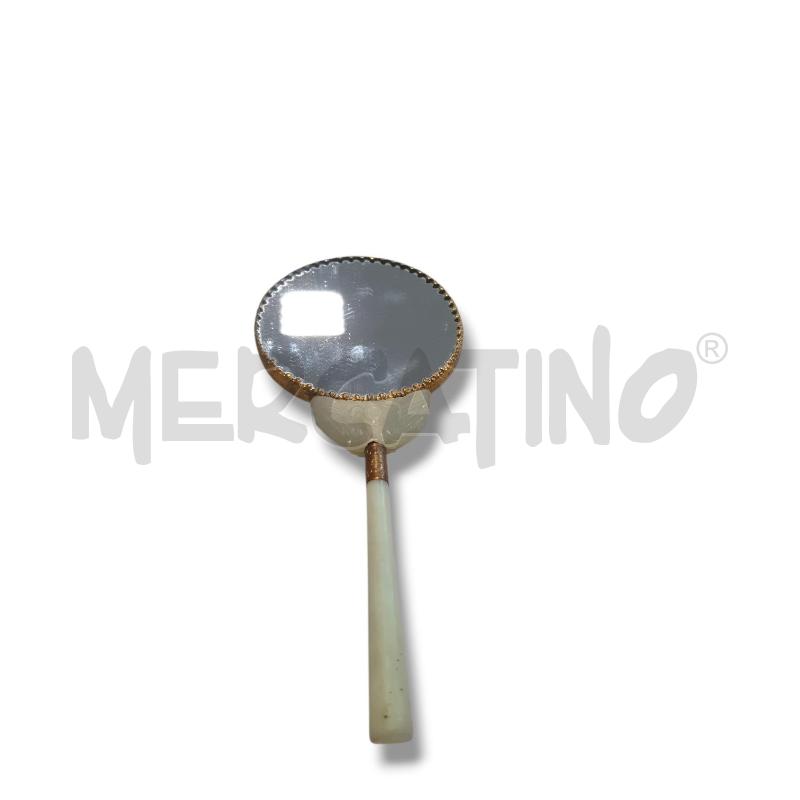 SPECCHIO CINESE IN SERPENTINO DORATO E GIADA 23 CM | Mercatino dell'Usato Osasco 2