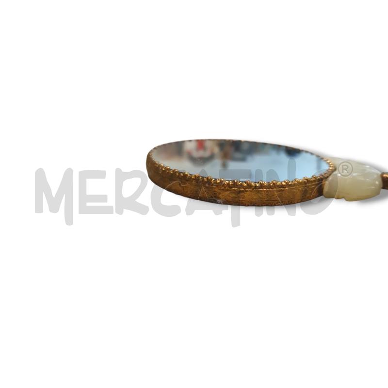 SPECCHIO CINESE IN SERPENTINO DORATO E GIADA 23 CM | Mercatino dell'Usato Osasco 3