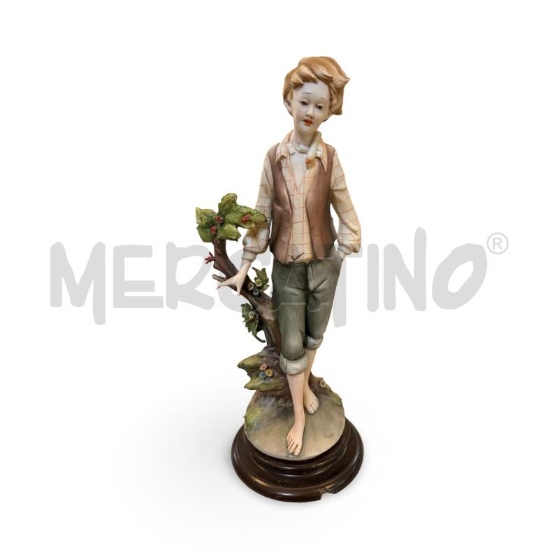 STATUETTA CAPODIMONTE BARBETTA GIOVANE CON PIANTA DA REVISIONARE | Mercatino dell'Usato Osasco 1