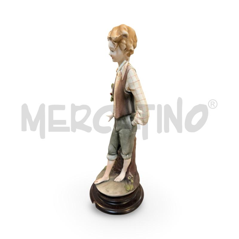 STATUETTA CAPODIMONTE BARBETTA GIOVANE CON PIANTA DA REVISIONARE | Mercatino dell'Usato Osasco 2