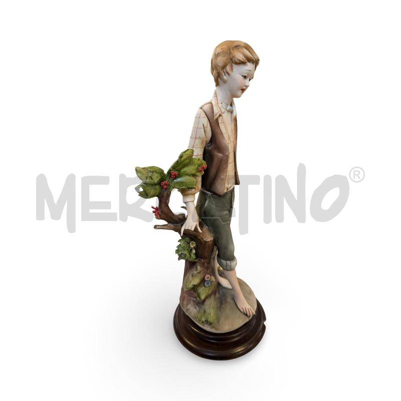 STATUETTA CAPODIMONTE BARBETTA GIOVANE CON PIANTA DA REVISIONARE | Mercatino dell'Usato Osasco 3