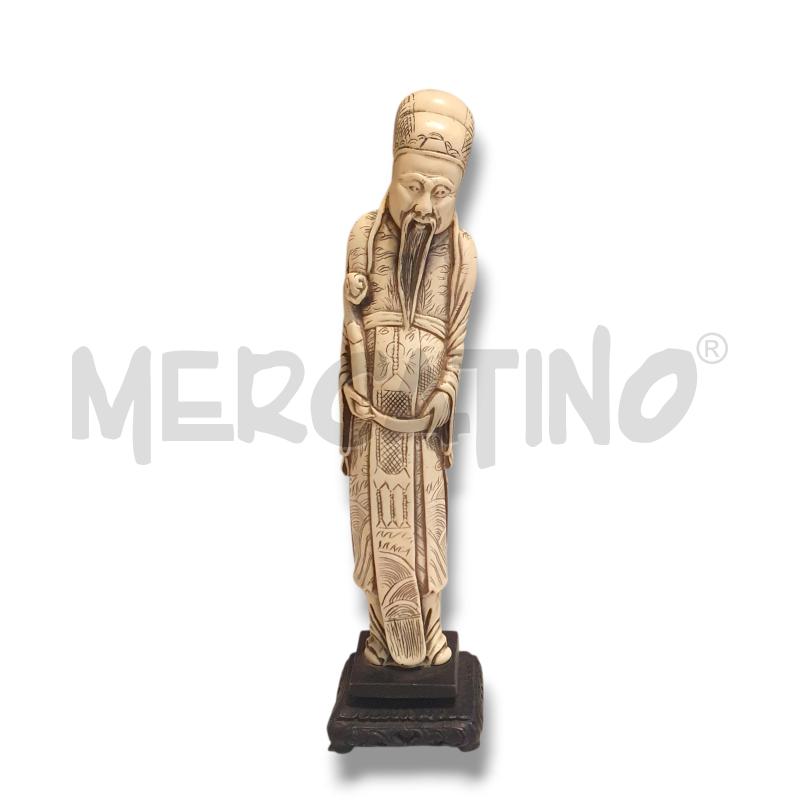 STATUETTA CINESE SAGGIO CON BASTONE  | Mercatino dell'Usato Osasco 1