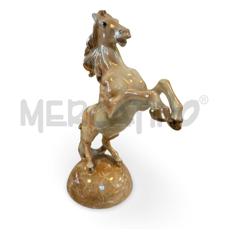 STATUETTA IN CERAMICA CAVALLO ALTEZZA 43 CM ANNI 70 IRIDATA  | Mercatino dell'Usato Osasco 1