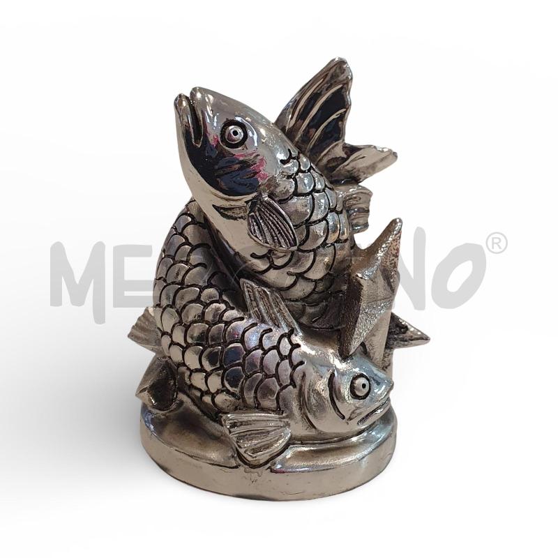 STATUETTA PESCI SILVER FIRMATA MARCELLO GIORGIO 7X5 CM | Mercatino dell'Usato Osasco 1