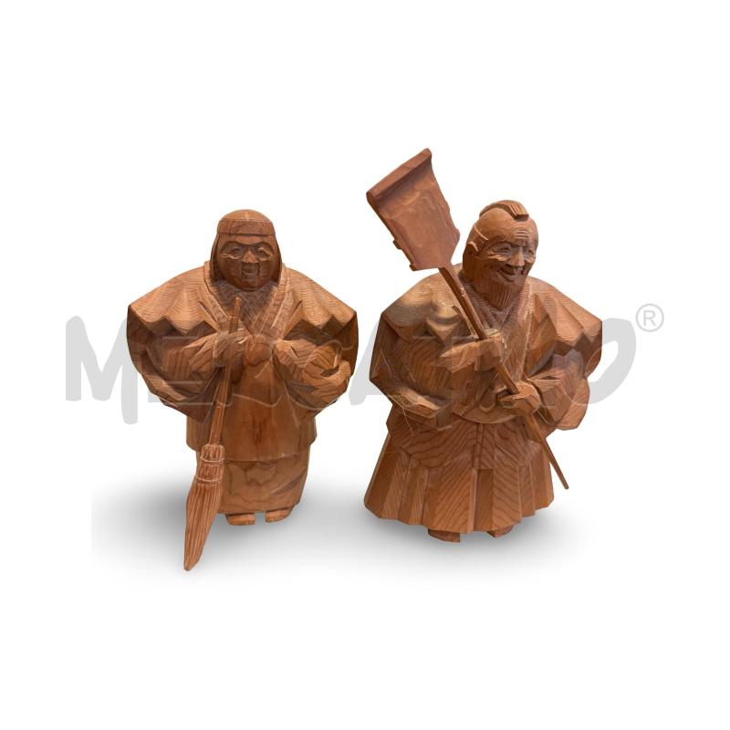 STATUETTE PZ.2 GIAPPONESI LEGNO | Mercatino dell'Usato Osasco 1