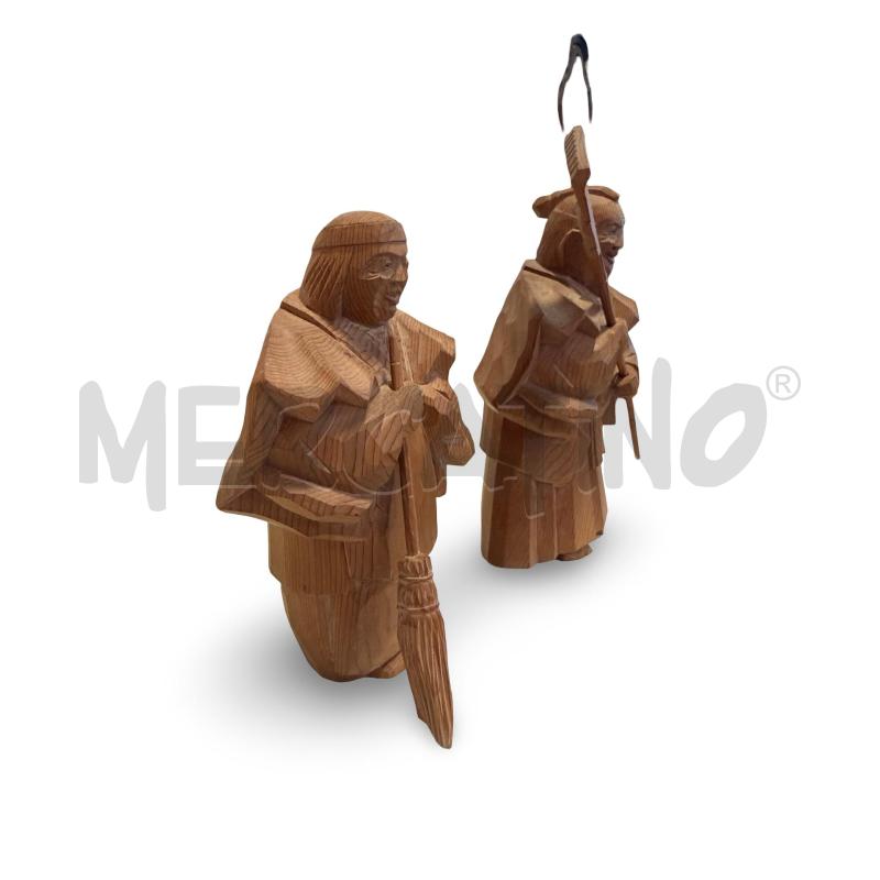STATUETTE PZ.2 GIAPPONESI LEGNO | Mercatino dell'Usato Osasco 2