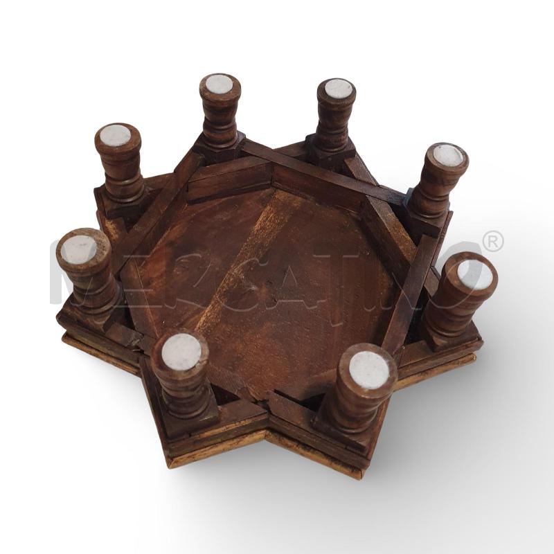 TAVOLINO ARTE INDIANA ANNI 50 LEGNO E OTTONE  | Mercatino dell'Usato Osasco 4
