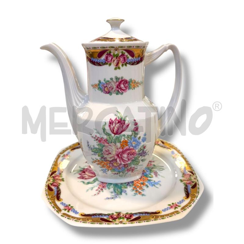 TEIERA LIMOGES VIZAVI CON PIATTO DECORI FIORI | Mercatino dell'Usato Osasco 1