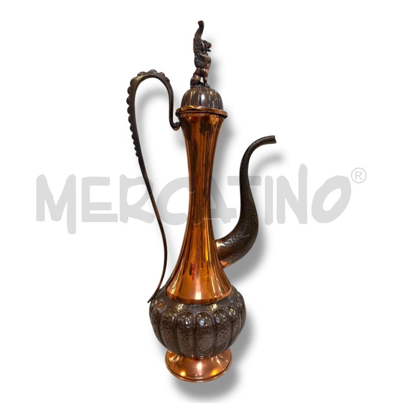 TEIERA RAME CON BASE BRUNITA TAPPO CON LEONE ALATO 58 CM | Mercatino dell'Usato Osasco 1