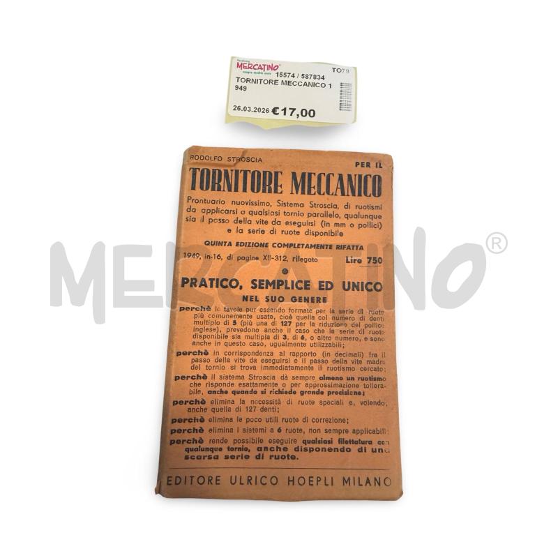 TORNITORE MECCANICO 1949 | Mercatino dell'Usato Osasco 1