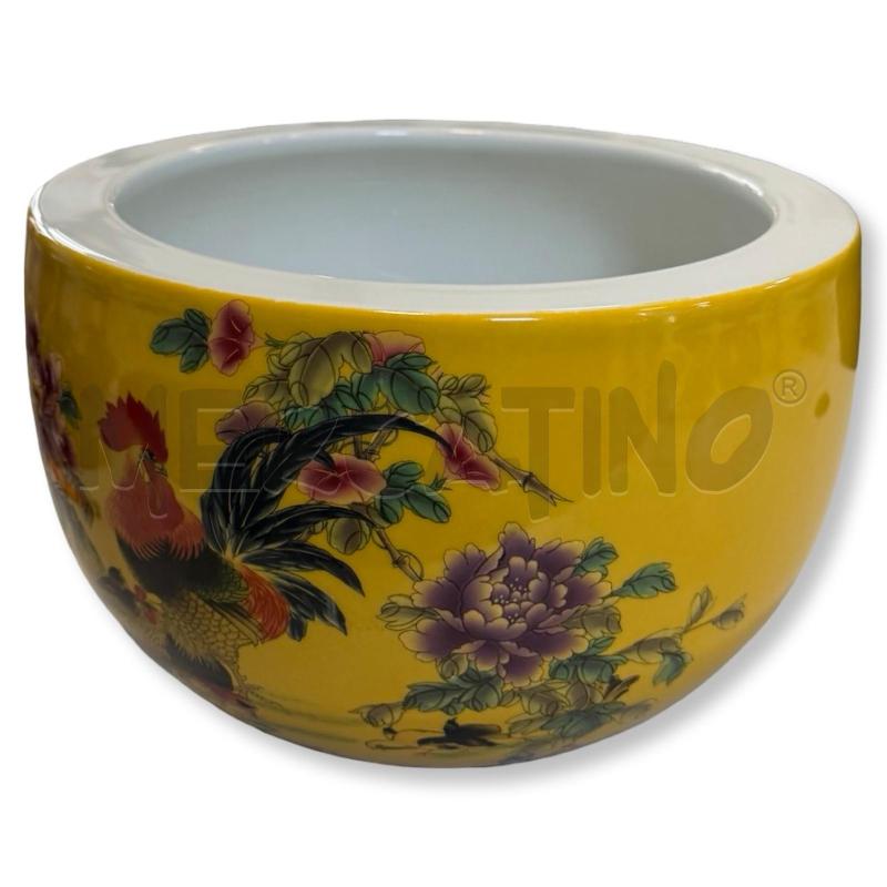 VASO CINESE CERAMICA GALLO FIORI DIAM.26 H.20 | Mercatino dell'Usato Osasco 1