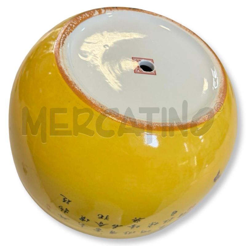 VASO CINESE CERAMICA GALLO FIORI DIAM.26 H.20 | Mercatino dell'Usato Osasco 2