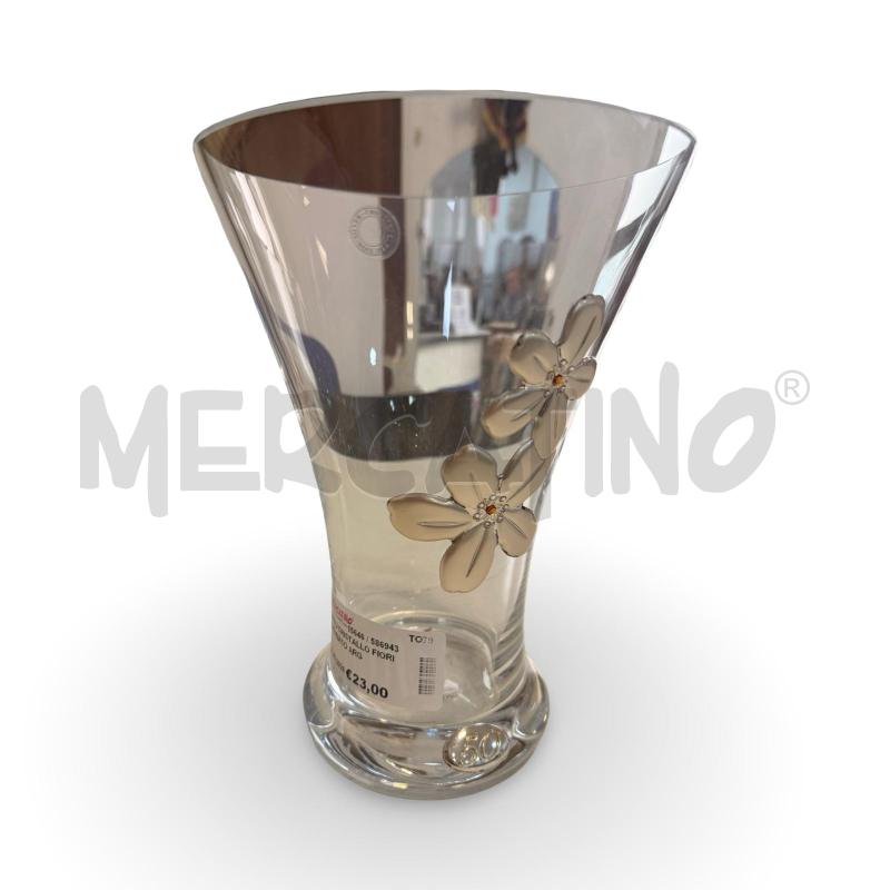 VASO CRISTALLO FIORI LAMINATO ARG | Mercatino dell'Usato Osasco 1