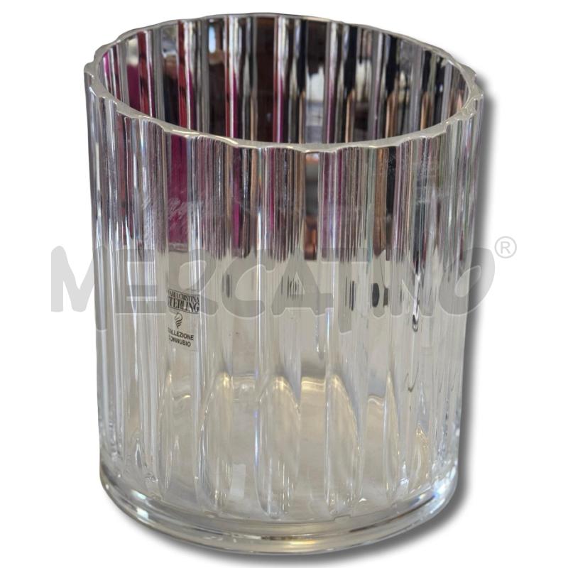 VASO IN CRISTALLO LAVORATO MARIA CRISTINA STERLING ALTEZZA MAX 24 CM DIAMETRO 20 FORMA A COLONNA | Mercatino dell'Usato Osasco 3