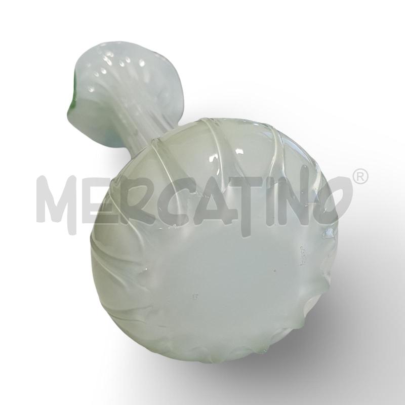 VASO VETRO MURANO VERDE COLLO LUNGA BASE TONDA | Mercatino dell'Usato Osasco 4