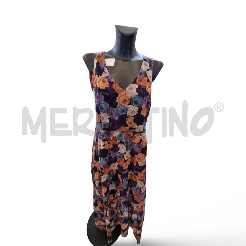 VESTITO DONNA MARCELLO SANGIORGI ROSE VIOLA GIALLE BLU LUNGO | Mercatino dell'Usato Osasco 1